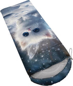AILONEN Kawaii Panda Sleeping Bags,Lightweight & Waterproof,3 Season Warm & Cool Weather,Dreamy Purple Flower Animal Themed Sleeping Bags for Boys,Girls,Kids,Adults Travelling,Outdoors