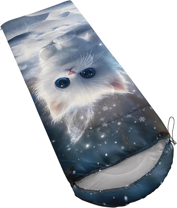 AILONEN Kawaii Panda Sleeping Bags,Lightweight & Waterproof,3 Season Warm & Cool Weather,Dreamy Purple Flower Animal Themed Sleeping Bags for Boys,Girls,Kids,Adults Travelling,Outdoors