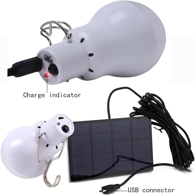 Solar Powered Lamp Remote Control Portable Led Bulb Lights Solar Energy Panel Led Lighting for Camp Tent Night Fishing Emergency Lights Flash 350LM(Pack of 1+Remote Control)