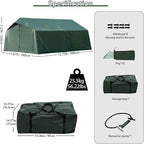 Inflatable Camping Tent with Hand Pump Waterproof Outdoor Blow up Tent 2-8 Person Oxford 4 Season Glamping Air Tent Cabin House with Mesh Windows & Door