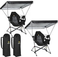 Nice C Hammock Camping Chair with Canopy, Portable Swinging Camping Chair with Shade, Outdoor Folding Swinging Umbrella Chairs, Rocking Camping Chairs, with Adjustable Canopy, Cup Holder (2 Pack)