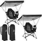 Nice C Hammock Camping Chair with Canopy, Portable Swinging Camping Chair with Shade, Outdoor Folding Swinging Umbrella Chairs, Rocking Camping Chairs, with Adjustable Canopy, Cup Holder (2 Pack)