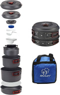 Bulin 24/13/11/8PCS Camping Cookware pots and Pans Backpacking Cooking Set Lightweight Cookware Mess kit Outdoor Cook Gear for Family Hiking Picnic