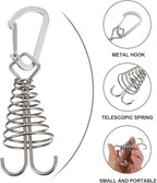 Alasum 4pcs Outdoor Camping Tent Buckle and Deck Spring Hook Set, Sturdy Tent Rope Fixing Accessories for Hiking and Backpacking Random Color