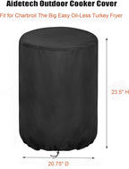 Outdoor Fryers Cover for Charbroil The Big Easy Oil-Less Turkey Fryer, Waterproof Deep Fryer Cover for Outdoor Cooking - 20.75"D x 23.5"H