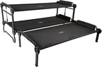 Disc-O-Bed Trundle Cot for XL or 2XL Bunk System with Zippered Carry Bag for Easy Portability, 300 Lbs. Weight Capacity, Black