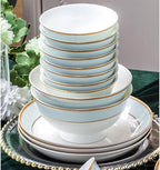 Ceramic Tableware Set Bone China Tableware Plates Ceramic Combination Tableware Set Porcelain Service for 10, Phnom Penh Tableware Set (60 Pieces)