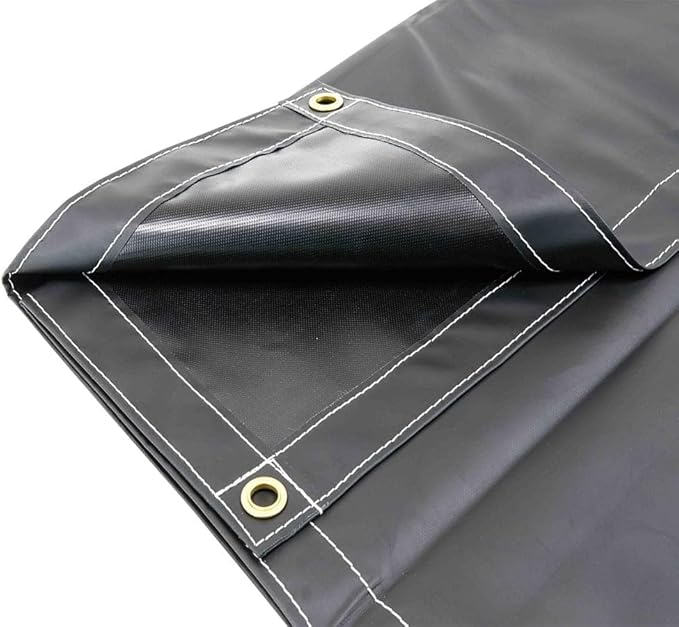 Mytee Products (2 Pack) 8' x 10' Heavy Duty Black 18oz Vinyl Utility Tarp Waterproof, Multipurpose, Cars, Boats, Campers, Pool Cover, Tent