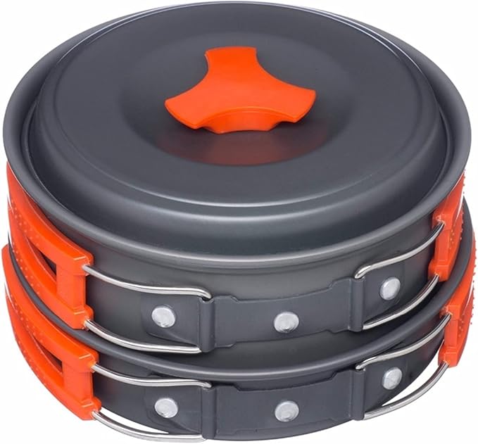 Portable Camping Tableware Cooking Set Outdoor cookware pan Pot Bowl Spoon Fork Utensils for Hiking Picnic Travel Wild campismo