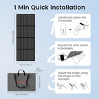 400W Portable Foldable Solar Panel - Lightweight Charger with Upgraded Bracket, 34.2V Waterproof 400 Watts Solar Charger for RVs, Campervans, Power Outages, and Outdoor Sheds