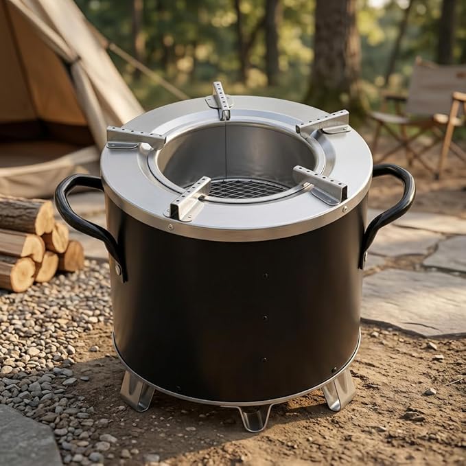 Portable Rocket Stove for Outdoor Cooking | Efficient Charcoal Jiko Stove for Camping, Hiking, BBQ, Emergency Use