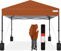 Best Choice Products 10x10ft Pop Up Canopy Tent, Outdoor Shade, 1 Person 1 Minute Set Up, Carry Case, 4 Weight Bags - Rust