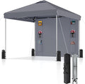 10x10 Pop Up Canopy with Sidewalls, Instant Heavy Duty Canopy Tent for Parties, Events, Camping, One Person Setup - Gray