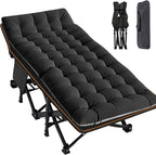 MOPHOTO Oversized Folding Camping Cot for Adults, 78" x 32" XXL Heavy Duty Sleeping Cots for Adults Portable Sleeping Bed Outdoor Camp Cot with Mattress for Home Camp Office Nap