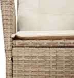 Reclining Patio Chair with Cushions Beige Poly Rattan Porch Chairs Camping Chairs Patio Chairs Living Room Chairs for Dining Patio Bedroom Outdoor