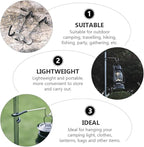 Wakauto Camping Lantern Hooks 2pcs Stainless Steel Light Pole Hooks Black Tent Lamp Hangers Outdoor Camping Accessories for Hiking and Backpacking