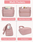 Lunch Box Tote Bag - Versatile Soft Insulated Lunchbox for Women - Lightweight Stylish Simple Lunch Pail Reusable Large Cooler Bag for Adults Work Office Camping Picnic Travel Outdoor Trips Pink 10L