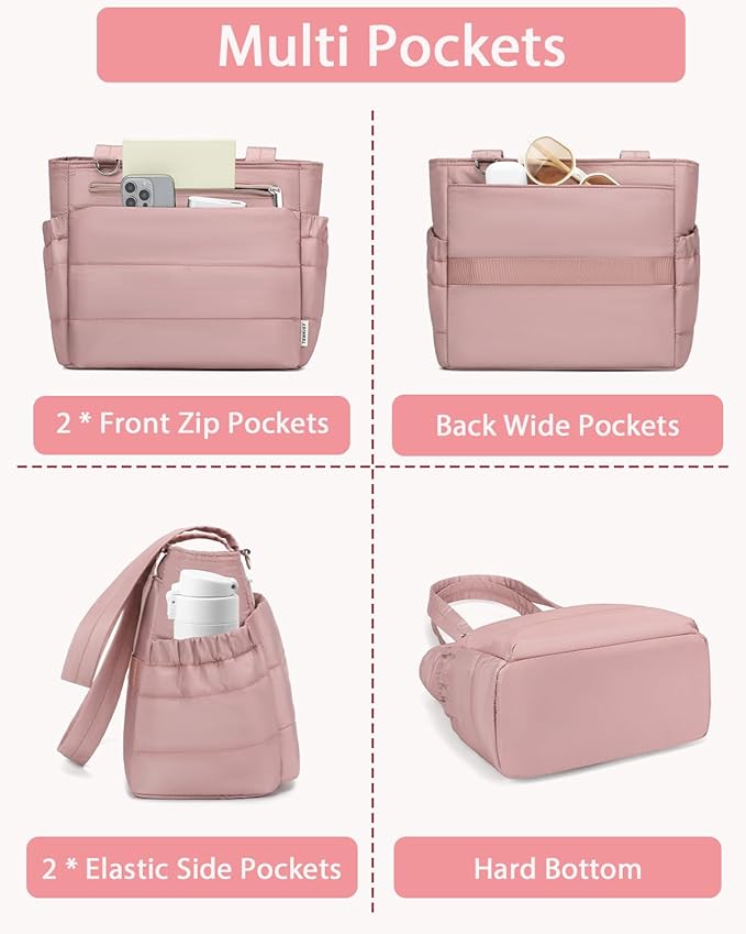 Lunch Box Tote Bag - Versatile Soft Insulated Lunchbox for Women - Lightweight Stylish Simple Lunch Pail Reusable Large Cooler Bag for Adults Work Office Camping Picnic Travel Outdoor Trips Pink 10L