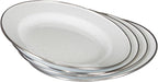 Stansport Deluxe 24-Piece Enamel Tableware Set - Enamel Plates and Bowls Lightweight and Durable Camp Dish Set for Camping and Backpacking Plates and Bowls for 4 People