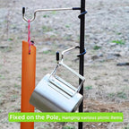 Outdoor Light Hook for Camping Tent lamp Hanger, Bird feeders, Garden Lights ; Sturdy and Non Slip Pole Hook for Yard lightings, 2 Big and 2 Small Camping Lantern Hooks