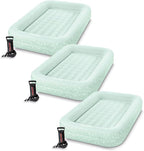Intex Kids Travel Air Mattress Inflatable Bed Set with Raised Sides, Hand Pump, and Carrying Bag for Camping Trips and Sleepovers, (3 Pack)