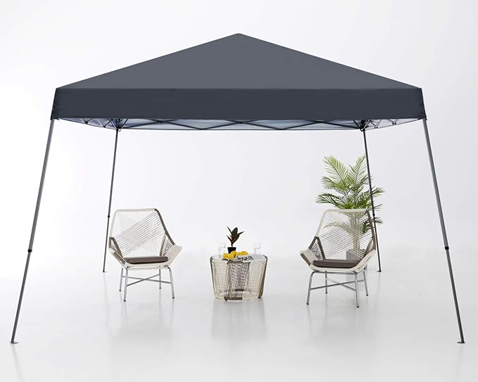 ABCCANOPY Stable Pop up Outdoor Canopy Tent 10 x 10 ft Base / 8 x 8 ft Top, Deep Gray