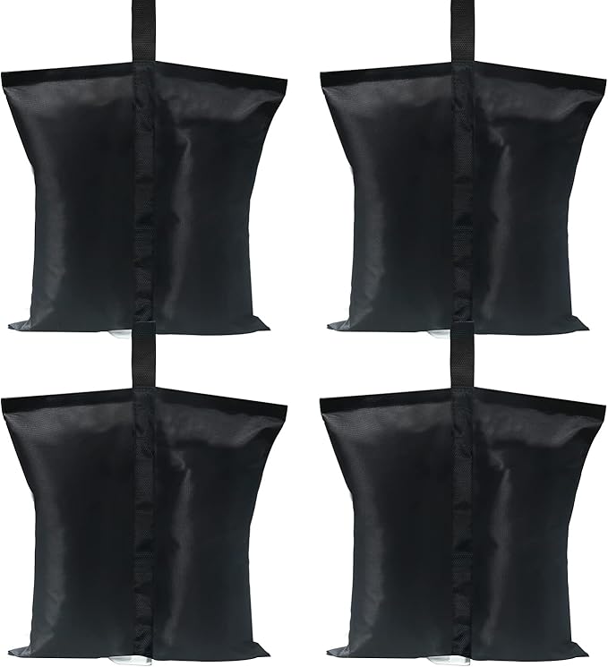 ABCCANOPY Canopy Weights 120 LBS Gazebo Tent Sand Bags,4-Pack Black (Without Sand)
