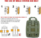 first aid kit bag empty Molle ifak pouch emt tactical medical pouch med rip away belt pouch small rescue tool pouches (OD)
