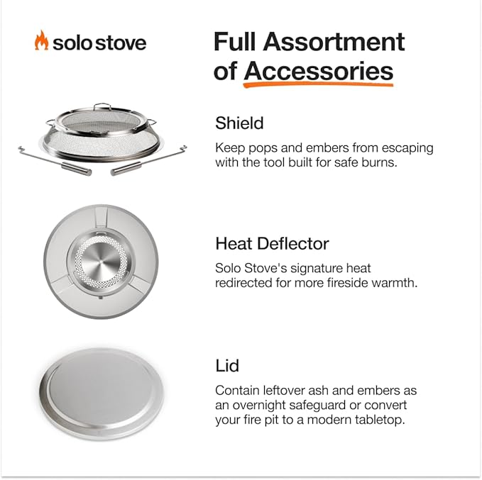 Solo Stove Bonfire with Stand | 19.5" Smokeless Fire Pit, Removable Ash Pan | Portable Stainless Steel Wood Burning Outdoor Fireplace, Ideal for 4–6 People, 21.75 lbs, Water