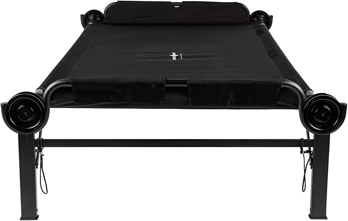 Disc-O-Bed 2XL Outdoor Modular 1 Person Single Camping Cot Portable Bed with 2 Height Options for Adults, Sleep Solution for Tents, Black