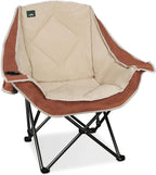 Northroad Folding Camping Chair,Oversized Portable Camping Chair w/Cup Holder,Heavy Duty Padded Lawn Chair for Outdoor, Tailgates, Beach, and Sports, Moca