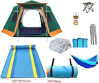 Tent for Camping 4 Person, Pop up Tent 3 Seconds Instant Tent Lightweight Automatic Portable Tent, Family Tent Waterproof, 4 Season Big Family Shelter for Beach Picnic Outdoo