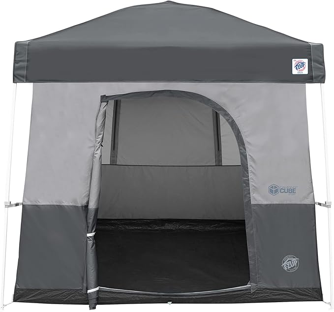 E-Z UP Camping Cube Sport, Converts 10' Angled Leg Canopy into Camping Tent