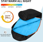 KAMPKEEPER Mummy Sleeping Bag, Cold Weather Camping Sleeping Bag, 32℉ 3-4 Seasons Adults Sleeping Bag, Non-Snag Zipper with Adjustable Hood for Backpacking, Hiking