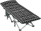 Portable Folding Camping Cot, Camping Cot with Thick Pad, Outdoor Portable Folding Lounge Chair Sleeping Cots Bed, Perfect for Camping, Pool, Beach,B