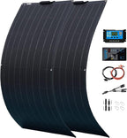 800 Watt Flexible Solar Panel for RV, 2 × 400 Watt 12 Volt Solar Power Panel Kit with 40A Solar Charge Controller & Inverter Monocrystalline Solar Panels for Camping Off Grid Battery Charging Boat