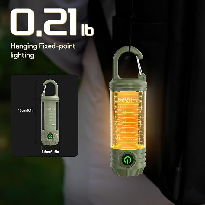 HomeBeyond Portable Camping Lantern Rechargeable,LED Flashlight Spotlight with 6 Modes, Red Light Emergency Outdoor Tent Light for Hiking, Night Walking, Hurricane