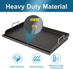 Utheer 25" x 16" Pre-Seasoned Nonstick Cast Iron Griddle for Gas & Charcoal Grills – Universal Flat Top with Grease Groove, Reinforced Ridges & High Sidewalls, Great for Parties, Camping & Tailgating