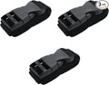 3Pcs Tie Down Straps Black Adjustable Nylon Strap with Buckles 1" x 47" (3.9ft) Straps with Quick Release, Lashing Strap for Backpacking, Outdoor Activities