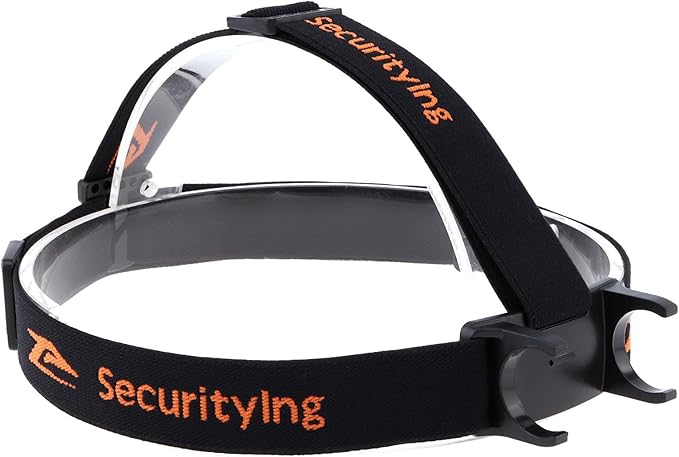 SecurityIng Elastic Headband Adjustable Headlight Strap with 400mm Head Fastening Strap for 22mm - 26mm Headlight Bracket, Nylon Headlamp Straps (1 Pack)