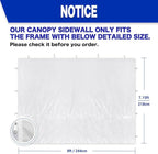 Instant Canopy Walls for 8x8 Pop Up Canopy Frame, Waterproof, 99% UV Protection for Outdoor Events, White(3 Pieces Canopy Sidewalls Only, Canopy Not Included)