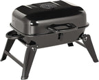 Outsunny 14" Portable Charcoal Grill, Tabletop Outdoor Small Grill with Heat Preservation Net, Venting System, Foldable Legs, Travel Size BBQ Perfect for Camping, Backyard, Tailgates, Black