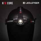 Ledlenser H7R Core Rechargeable Headlamp - Black - 1000 Lumens Boost & 250m Beam Headlamp - IP67 Waterproof Hard Hat Light - Magnetic Charge & Stepless Dimming Flashlight