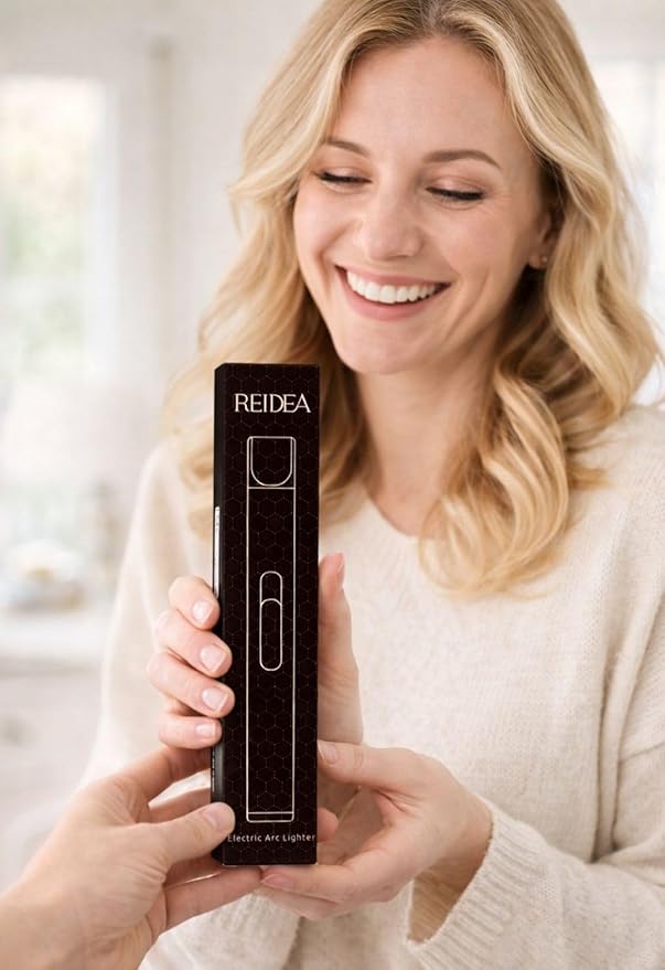 REIDEA Electric Lighter S4 Candle Lighter USB Rechargeable with Safety Switch, Flameless Portable Fast Heat Windproof Plasma Electronic Lighters, Perfect for Home Cooking BBQ Camping Stove Fireworks
