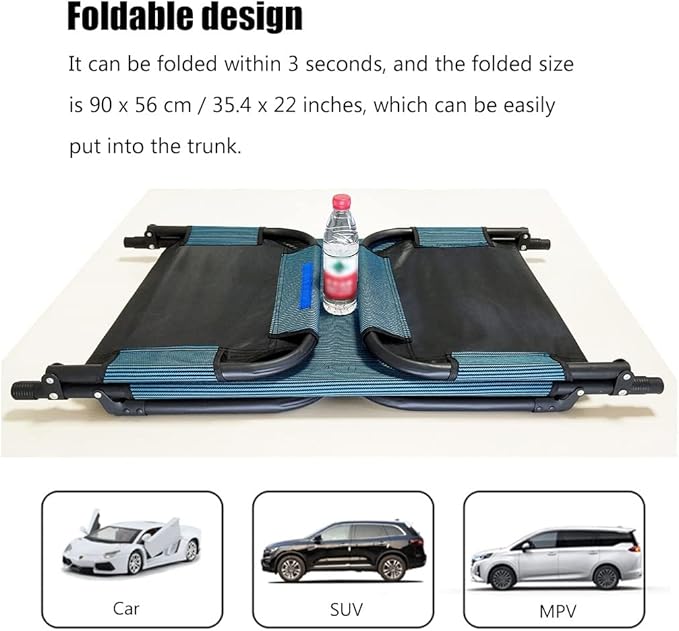 AZMANI Portable Travel Car Bed for SUV, Adult, Knitting Surface, Holds 550 Lbs (Size: 163x56x38cm-A)