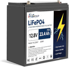 12V 23.4AH (30AH) Plus Lifepo4 Lithium Battery With 30A BMS, Lifepo4 Battery 4000+Deep Cycles Perfect for Trolling Motor,Kids Scooters,Power Wheel Chair,Boat,RV,Fish Finder etc