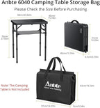 Anbte 2ft Small Folding Table Storage Bag, Waterproof Heavy Duty Portable Carry Bag Dustproof Picnic/Camping Tables Cover, 14.57" L × 3.54" W × 16.54" H (37cm x 9cm x 42cm), Black