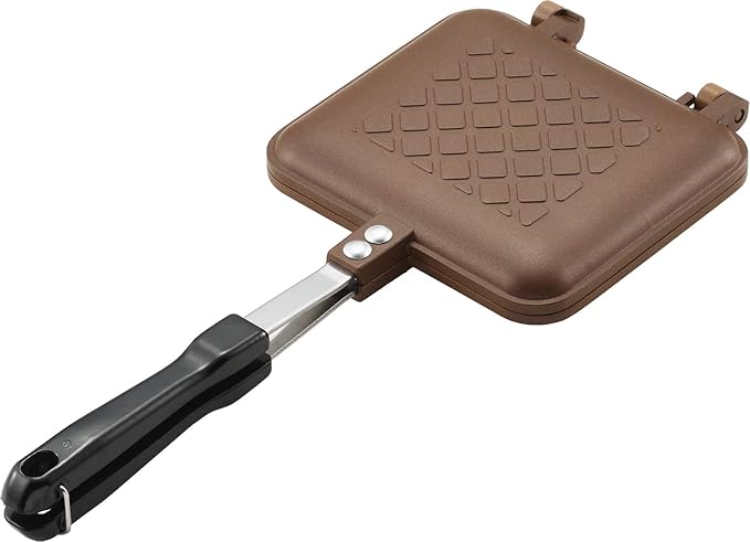 Yoshikawa SJ2629 Hot Sand Maker, For Gas Fire, Single Fluorine Processed, Total Width 5.9 x Length 13.8 x Height 1.3 inches (15 x 35 x 3.2 cm), Brown, Outdoor Camping