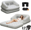 Full Size Inflatable Sofa Bed with Air Pump,2-in-1 Blow-Up Couch and Folding Air Mattress Bed for Home,Camping,and Guests