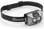 F8 Headlamp Rechargeable, 800 Lumen Super Bright LED Head Lamp, IP67 Waterproof with Motion Sensor and Red Light, AAA Battery Compatible for Work, Camping, Hiking, Running